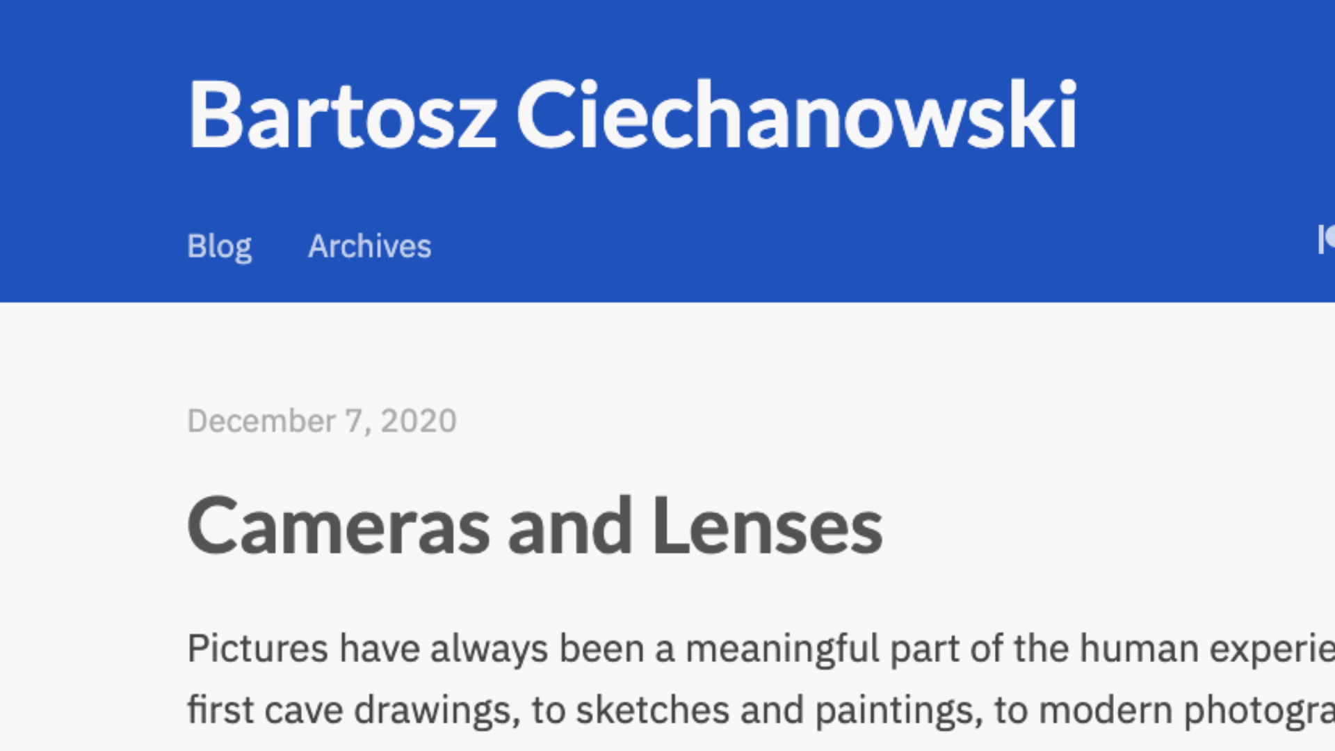 Screenshot from Bartosz Ciechanowski blog.